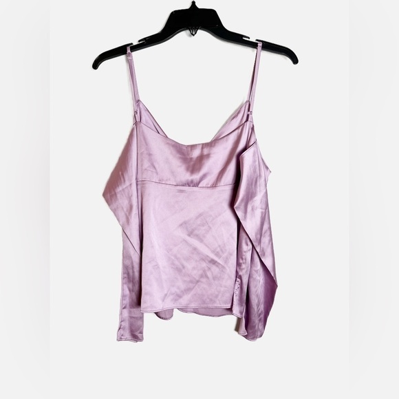 NWT WAYF Purple Satin Cold Shoulder Blouse - Picture 3 of 4